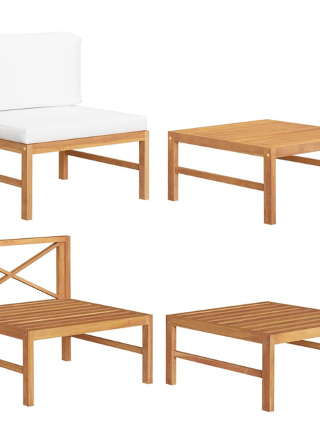 2-Delige Loungeset Met Kleurige Kussens Teakhout