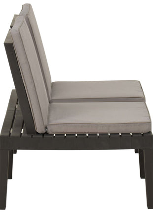 Loungebank Met Kussen Kunststof Grijs