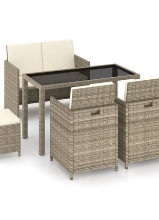 Tuinset Met Kussens Poly Rattan