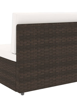 5-Delige Loungeset Met Kussens Poly Rattan Bruin