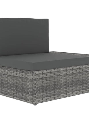 6-Delige Loungeset Met Kussens Poly Rattan Grijs