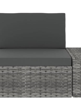 5-Delige Loungeset Met Kussens Poly Rattan Grijs