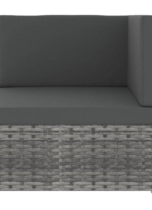 8-Delige Loungeset Met Kussens Poly Rattan Grijs