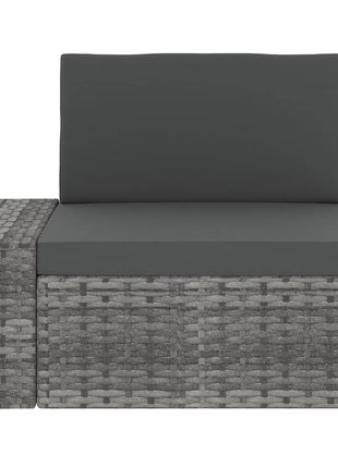 8-Delige Loungeset Met Kussens Poly Rattan Grijs