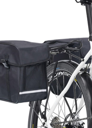 Fietstas voor bagagedrager dubbel waterdicht 35 L zwart
