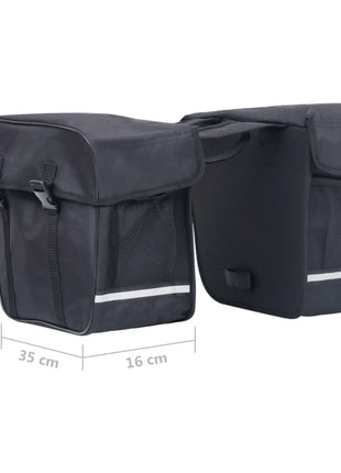 Fietstas voor bagagedrager dubbel waterdicht 35 L zwart
