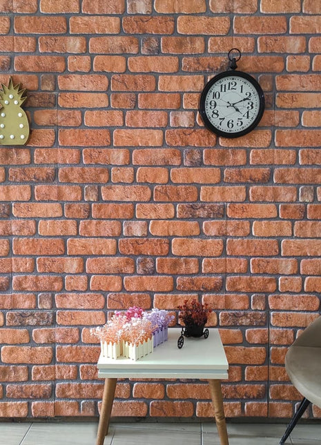10 st Wandpanelen 3D terracottakleurige baksteen EPS
