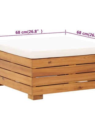 Tuintafel En Voetensteun Met Kussen Massief Acaciahout