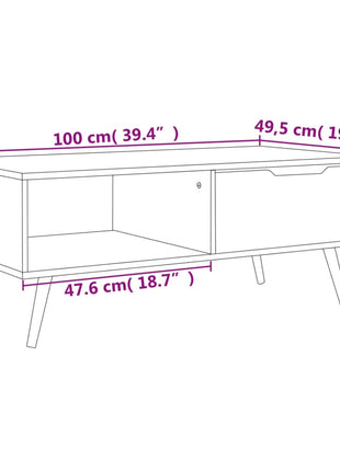 Salontafel 100X49,5X43 Cm Bewerkt Hout