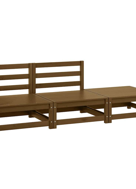 3-Delige Loungeset Massief Grenenhout Honingbruin