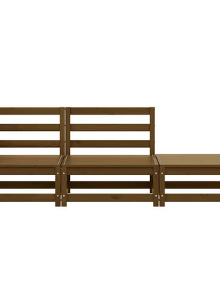 3-Delige Loungeset Massief Grenenhout Honingbruin