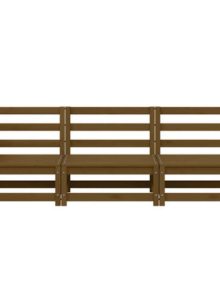 3-Delige Loungeset Massief Grenenhout Honingbruin