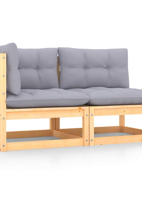 2-Delige Loungeset Met Kussens Grenenhout