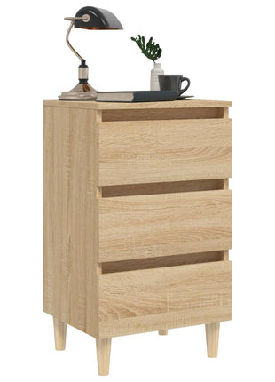 Nachtkastje Met Houten Poten 40X35X69 Cm Kleurig
