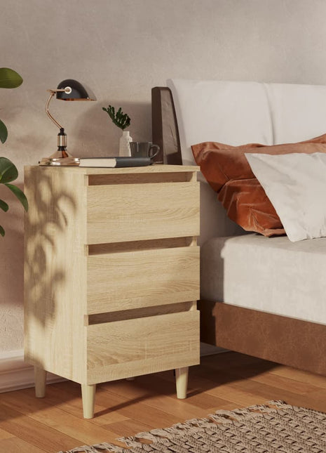 Nachtkastje Met Houten Poten 40X35X69 Cm Kleurig