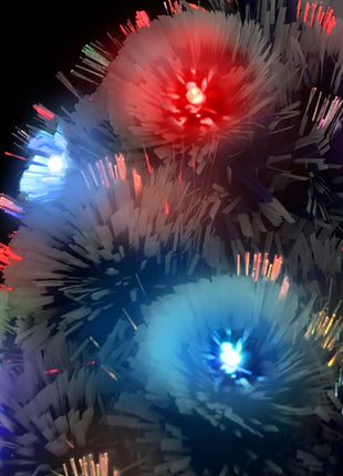 Kunstkerstboom Met Verlichting 240 Cm Glasvezel Wit En Blauw