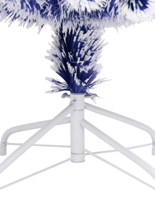 Kunstkerstboom Met Verlichting 240 Cm Glasvezel Wit En Blauw