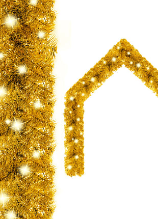 Kerstslinger Met Led-Lampjes Kleurig Goud