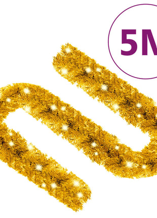 Kerstslinger Met Led-Lampjes Kleurig Goud