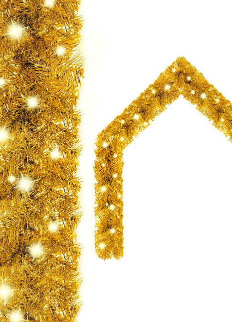 Kerstslinger Met Led-Lampjes Kleurig Goud