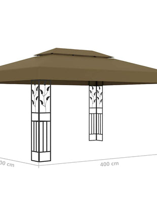 Prieel Met Dubbel Dak En Led-Lichtslinger 3X4 M