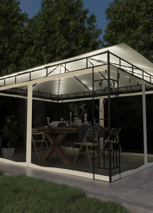 Prieel Met Klamboe En Led-Lichtslinger 3X3X2,73 M
