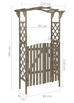 Pergola Met Poort 116X40X204 Cm Massief Vurenhout