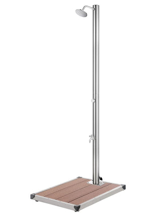 Buitendouche met bruine basis 220 cm roestvrij staal