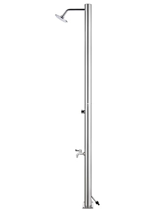 Buitendouche met bruine basis 220 cm roestvrij staal