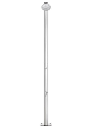 Buitendouche met bruine basis 220 cm roestvrij staal
