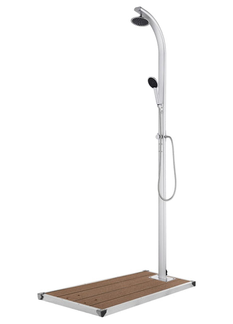 Buitendouche met bruine basis 220 cm aluminium