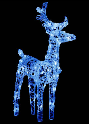 Kerstversiering Rendieren En Slee 160 Led's 130 Cm Acryl Blauw