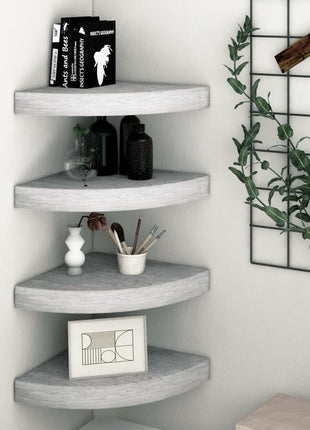 Hoekwandschappen 25X25X3,8 Cm Mdf Betongrijs