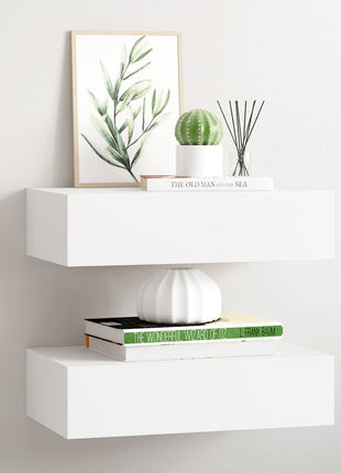 Wandschappen Met Lade 60X23,5X10 Cm Mdf Wit