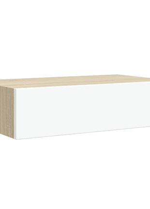 Wandladekast 40X23,5X10 Cm Mdf Eiken En Wit