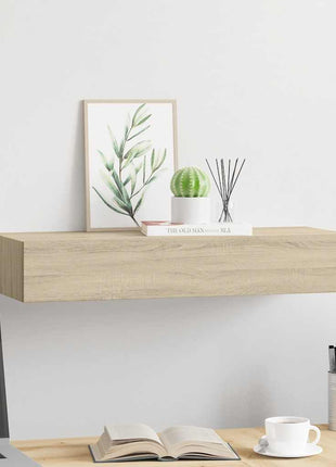 Viaxl Wandschap Met Lade 60X23,5X10 Cm Mdf Kleurig Eiken