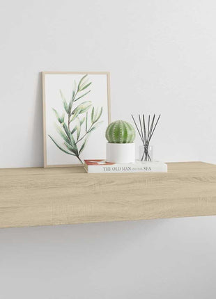 Viaxl Wandschap Met Lade 60X23,5X10 Cm Mdf Kleurig Eiken