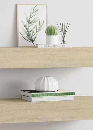 Viaxl Wandschap Met Lade 60X23,5X10 Cm Mdf Kleurig Eiken