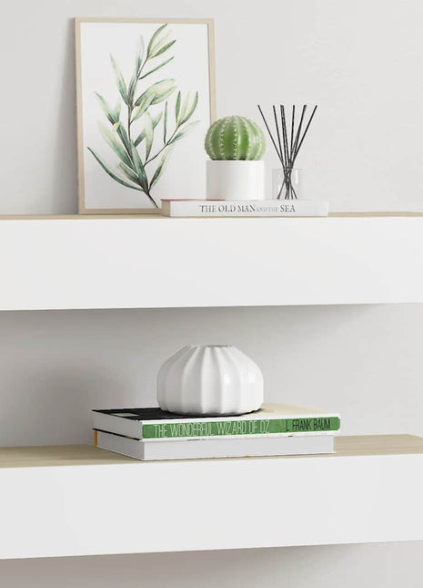Wandladekast 40X23,5X10 Cm Mdf Eiken En Wit