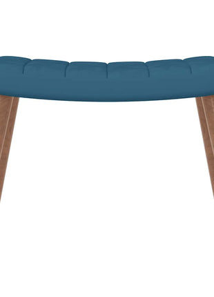 Schommelstoel met voetenbank fluweel blauw