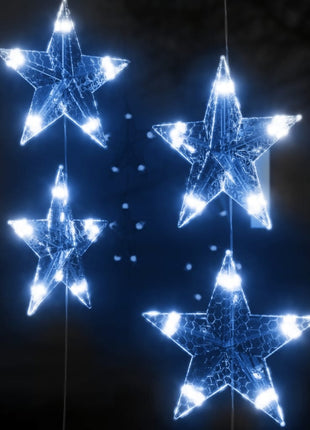 Lichtsnoergordijn Sterren Met 200 Led's En 8 Functies Blauw