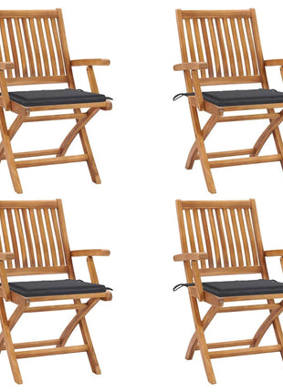 Tuinstoelen Met Kleurige Kussens Massief Teakhout Antraciet