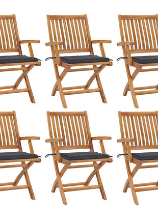 Tuinstoelen Met Kleurige Kussens Massief Teakhout Antraciet