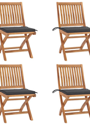 Tuinstoelen Met Kleurige Kussens Massief Teakhout Antraciet