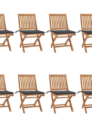 Tuinstoelen Met Kleurige Kussens Massief Teakhout Antraciet