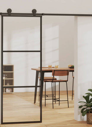 Schuifdeur Esg-Glas En Aluminium Zwart