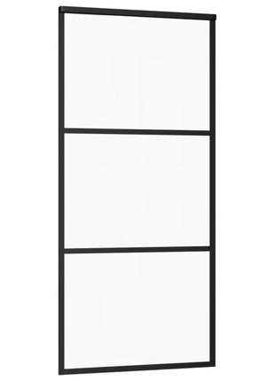 Schuifdeur Esg-Glas En Aluminium Zwart