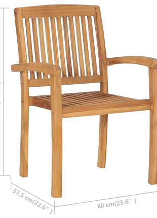 Tuinstoelen Stapelbaar Massief Teakhout