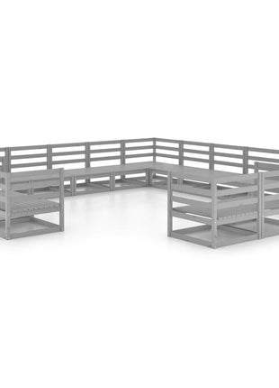13-Delige Loungeset Massief Grenenhout Grijs