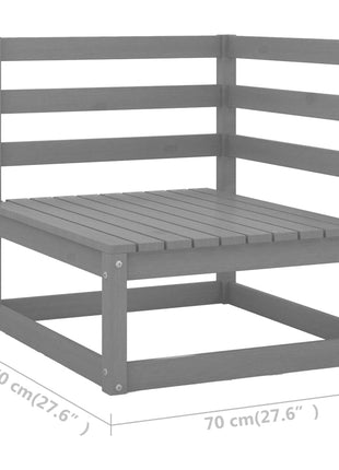 13-Delige Loungeset Massief Grenenhout Grijs